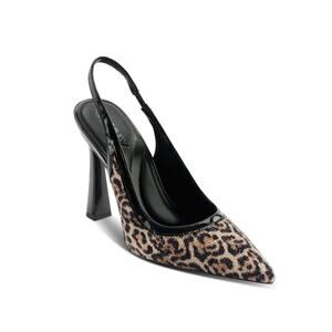 New DKNY Women's Cinette Slingback Pumps Beaded Cheetah Print 9M